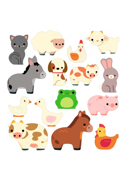 Hrubé odnimateľné nálepky Zvieratá z farmy