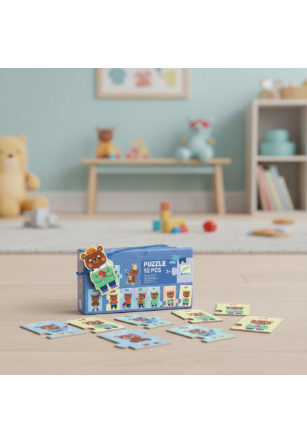 Postupové puzzle Obleč medvedíka