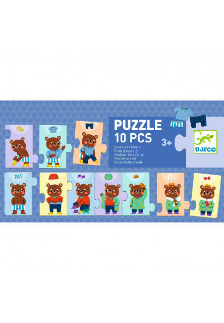 Postupové puzzle Obleč medvedíka