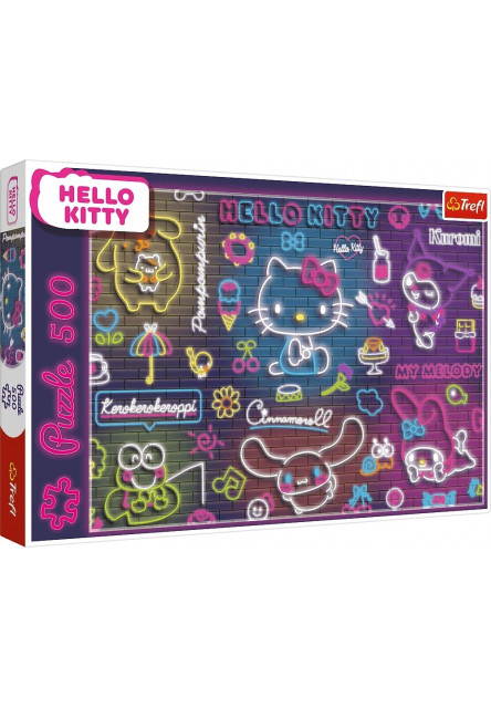 Trefl Puzzle 500 Hello Kitty neonová