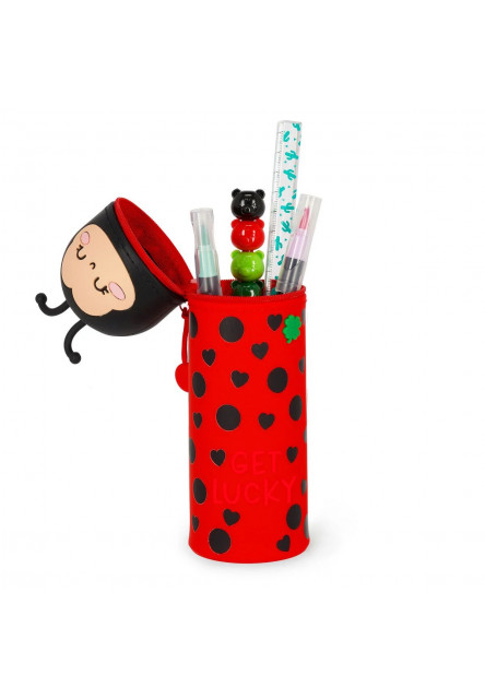 Peračník Legami 2-in-1 soft silic pencil case - kawaii ladybug - Lienka
