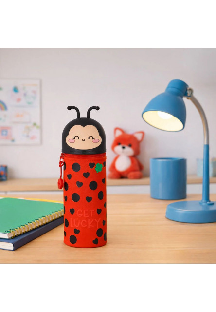 Peračník Legami 2-in-1 soft silic pencil case - kawaii ladybug - Lienka