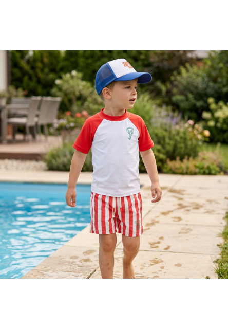 Kúpacie tričko s UPF 50+ Catch of the Day Červaná