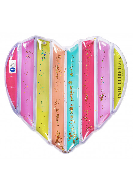 Nafukovačka Srdce dúha s trblietkami