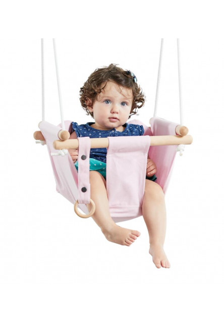 Detská textilná hojdačka 100% bavlna ružová