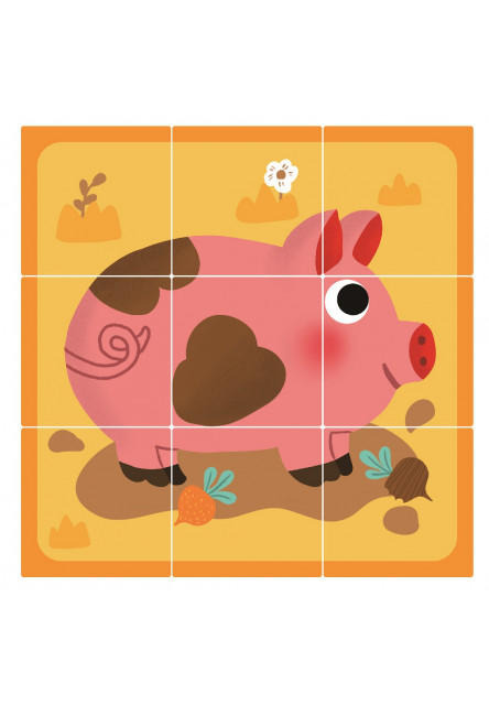 Drevené kocky Farma