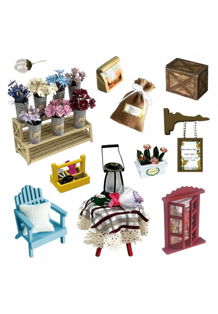 Miiniatúra domčeka Izba kvetinového odpočinku