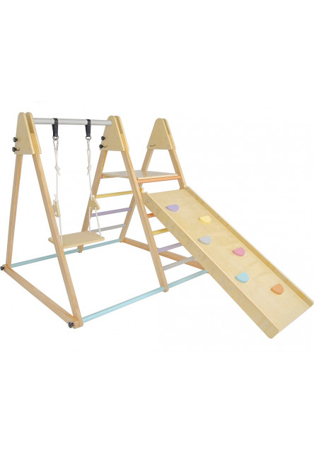 Drevená hracia zostava so šmýkačkou