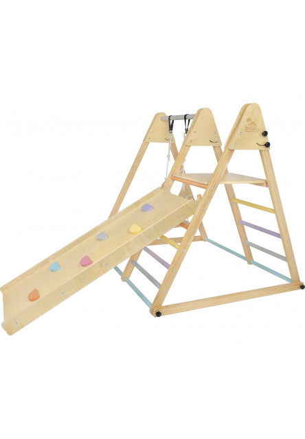 Drevená hracia zostava so šmýkačkou