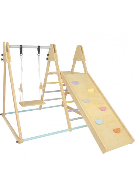 Drevená hracia zostava so šmýkačkou