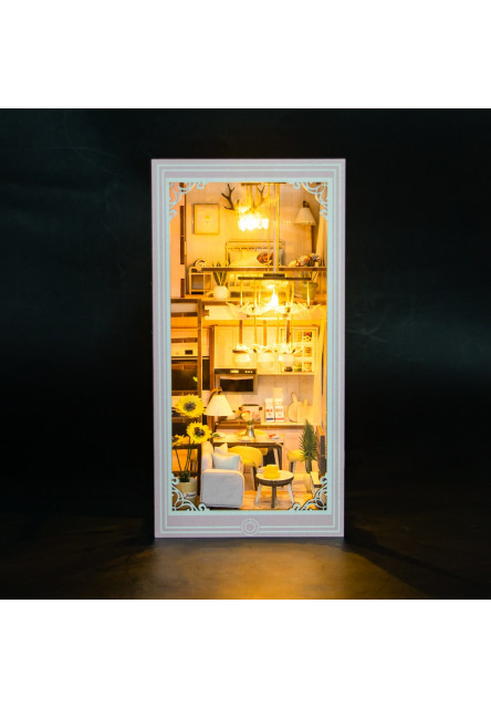 3D skladačka Zarážka na knihy Miniatúra domčeka Ružový mezonet