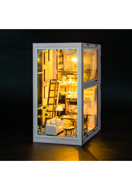 3D skladačka Zarážka na knihy Miniatúra domčeka Ružový mezonet