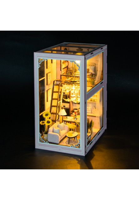 3D skladačka Zarážka na knihy Miniatúra domčeka Ružový mezonet