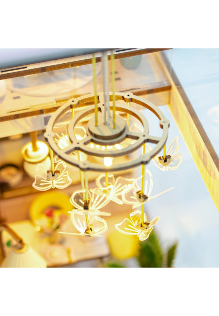 3D skladačka Zarážka na knihy Miniatúra domčeka Ružový mezonet