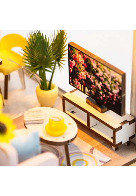 3D skladačka Zarážka na knihy Miniatúra domčeka Ružový mezonet