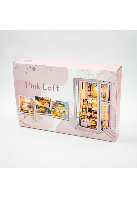 3D skladačka Zarážka na knihy Miniatúra domčeka Ružový mezonet