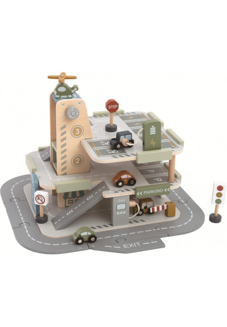 Drevená garáž s cestou