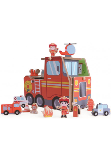 Drevená stanica Hasiči 2 v 1