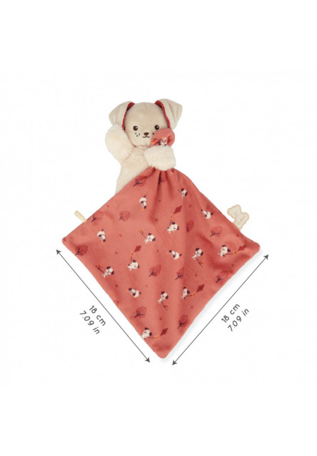 Carre Douceur Plyšová hračka s látkovým mojkáčikom Psík červená