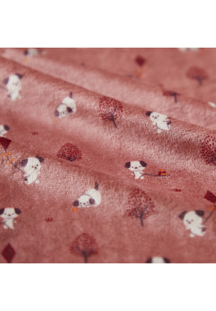 Carre Douceur Plyšová hračka s látkovým mojkáčikom Psík červená