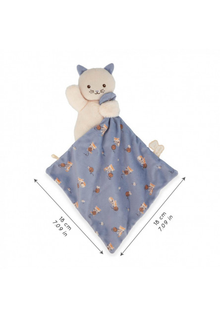 Carre Douceur Plyšová hračka s látkovým mojkáčikom Mačička fialová