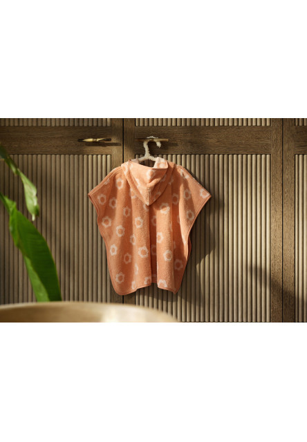 Osuška pončo froté Jacquard Flower