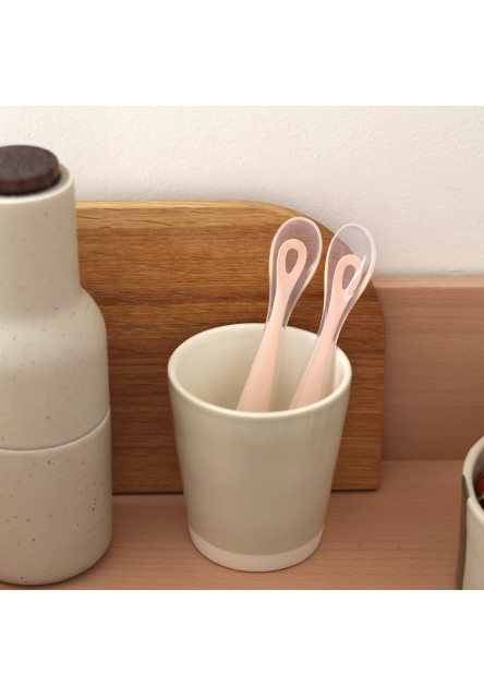 Prvé lyžičky silikónové 2 ks s puzdrom Cotton Candy