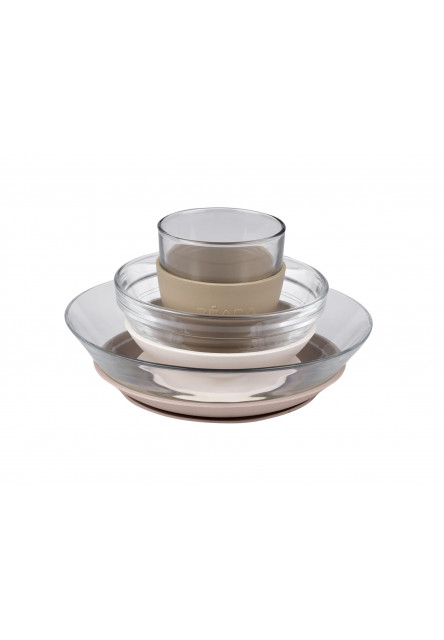 Jedálenská sada sklenená s prísavkami Cotton Candy