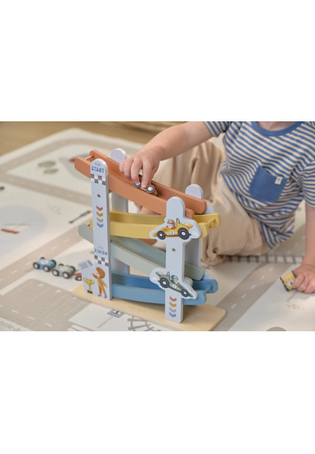 Závodná dráha s autíčkami drevená Blue