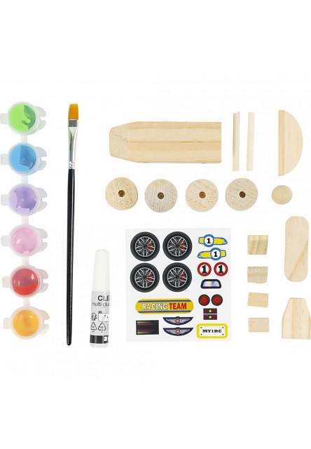 Kreatívna sada Závodné auto drevené