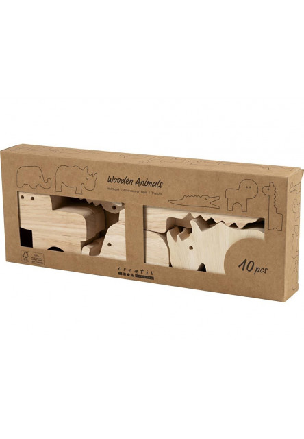 Kreatívna sada Safari zvieratá drevené