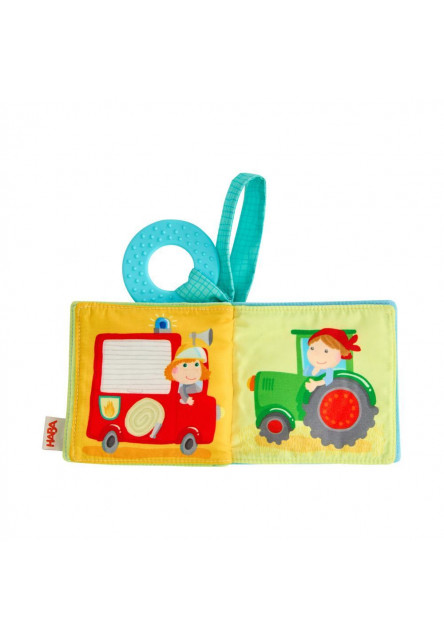 Textilná kniha do kočíka s hryzátkom Dopravné prostriedky