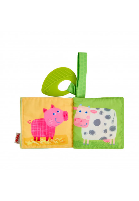 Textilná kniha do kočíka s hryzátkom Farma