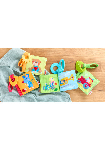 Textilná kniha do kočíka s hryzátkom Prvé slová