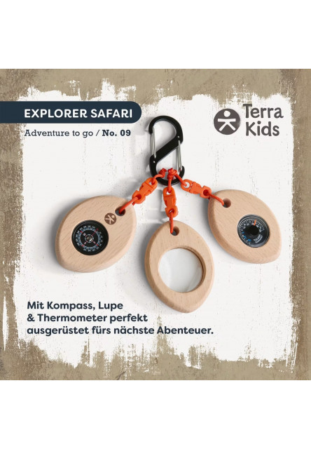 Terra Kids Adventure Kompaktné trio so skobou - kompas, lupa, teplomer