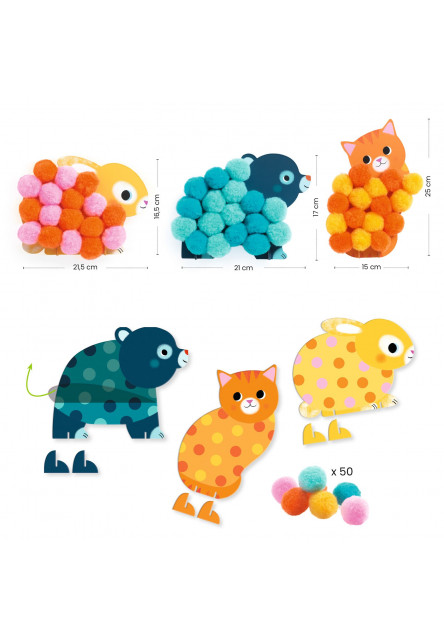 Koláže z brmbolcov Bodkované zvieratká