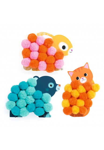 Koláže z brmbolcov Bodkované zvieratká