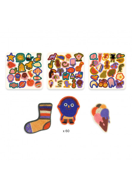 Plstené samolepky Veľká zábava 60 ks