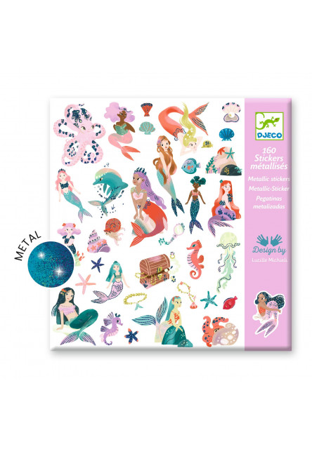 Samolepky Trblietavé morské panny 160 ks