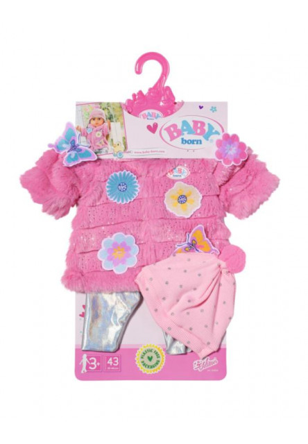 BABY born Súprava s ružovým kožúškom, 43 cm