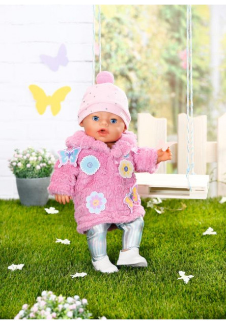 BABY born Súprava s ružovým kožúškom, 43 cm