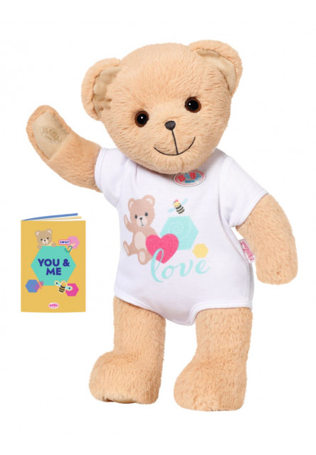 Medvedík BABY born, biele oblečenie