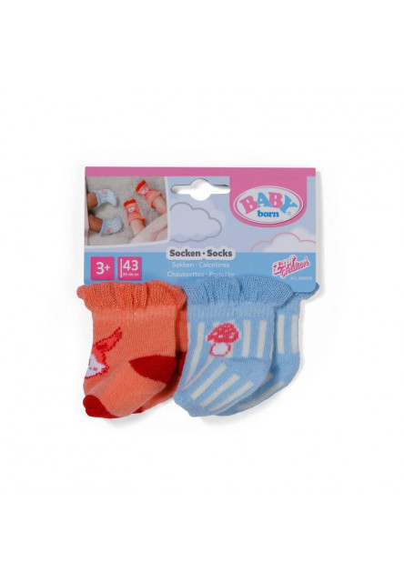 BABY born Ponožky pastelové (2 páry), 2 druhy, 43 cm