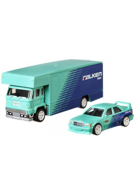 Hot Wheels ťahač a pretekársky angličák asst  