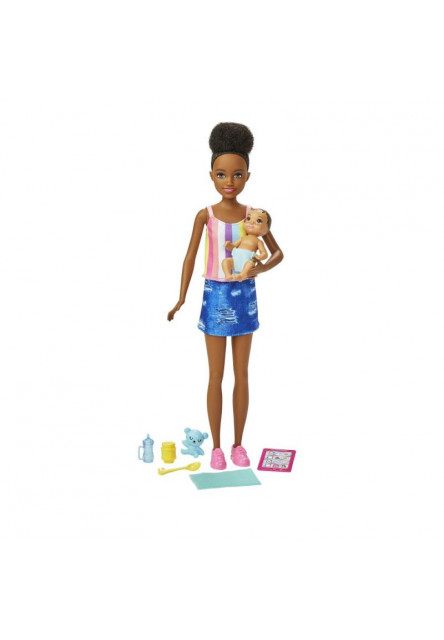 Barbie pestúnka + bábatko / doplnky asst 