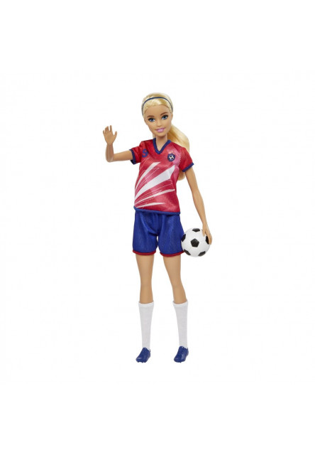 Barbie futbalová bábika  - BARBIE V ČERVENOM DRESE