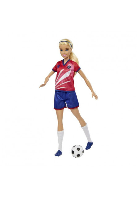 Barbie futbalová bábika  - BARBIE V ČERVENOM DRESE