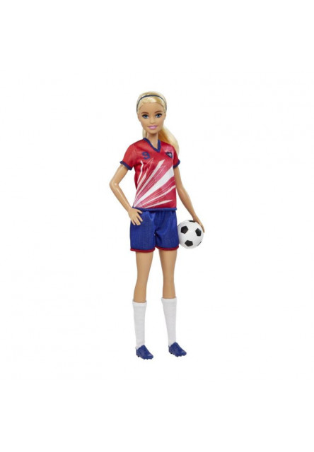 Barbie futbalová bábika  - BARBIE V ČERVENOM DRESE