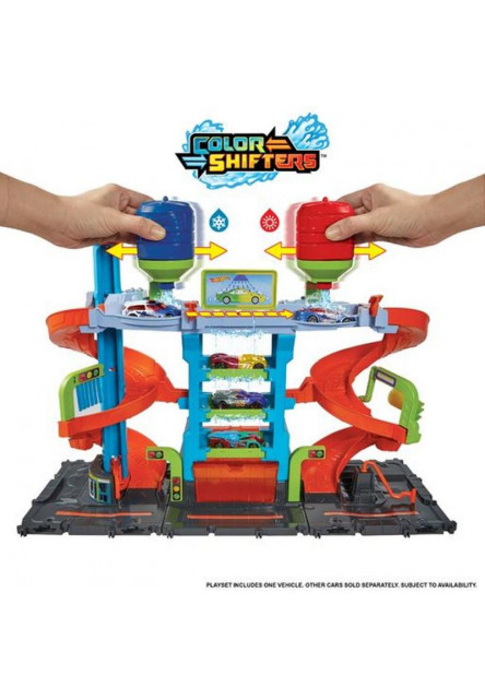 Hot Wheels City color shifters automyváreň so špirálou
