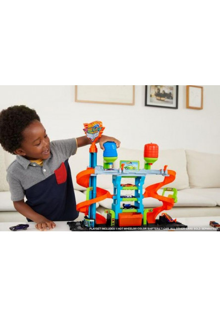 Hot Wheels City color shifters automyváreň so špirálou